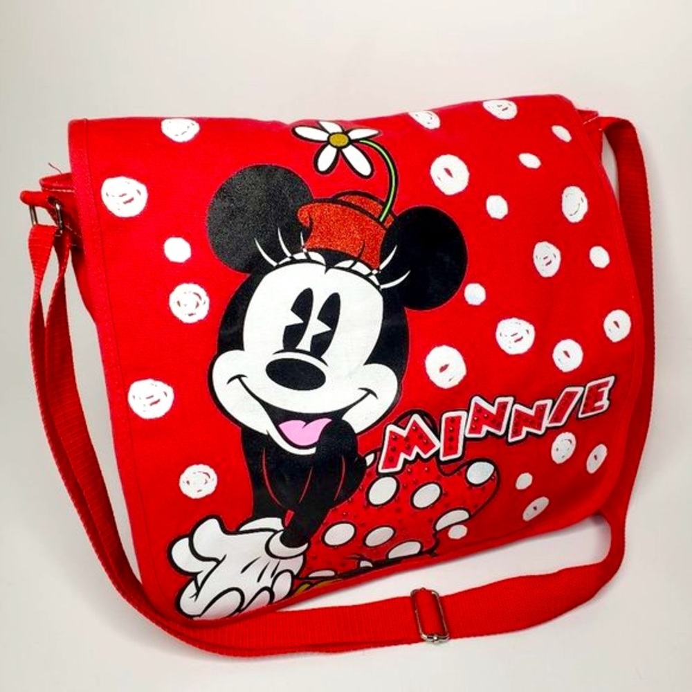 Disney Minnie Mouse Jeweled Lightweight Flap Front Crossbody Bag